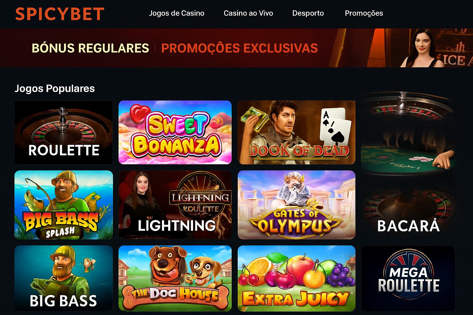 Jogos de cassino online SPICYBET